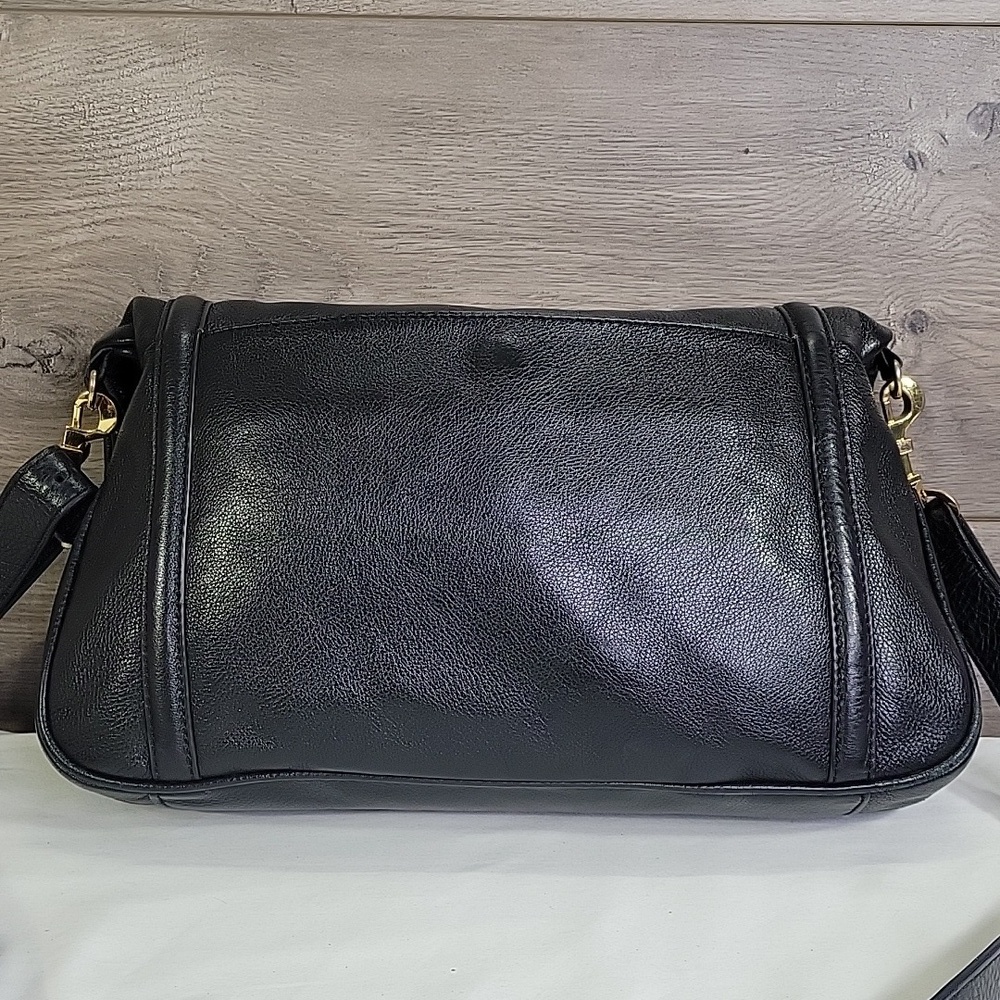 Tory Burch Black Leather Flap Crossbody Shoulder Bag - Picture 3 of 15